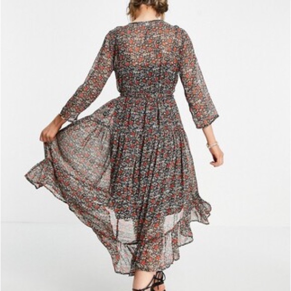 ASOS never worn JDY floral midi dress with high low hem - Picture 3 of 4